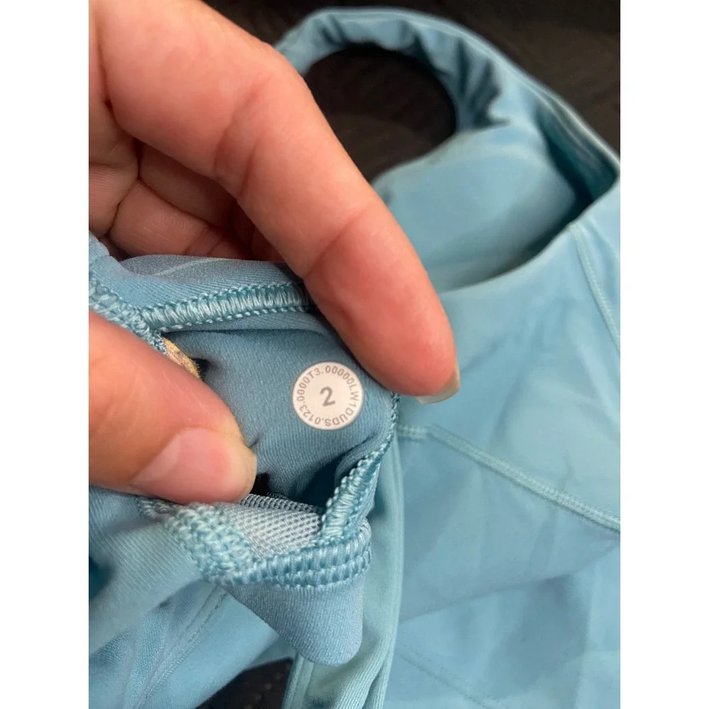 Lululemon Align Tank Top Tidal Teal Blue Nulu Yoga Crop Top Size 2 LW1DUDS
